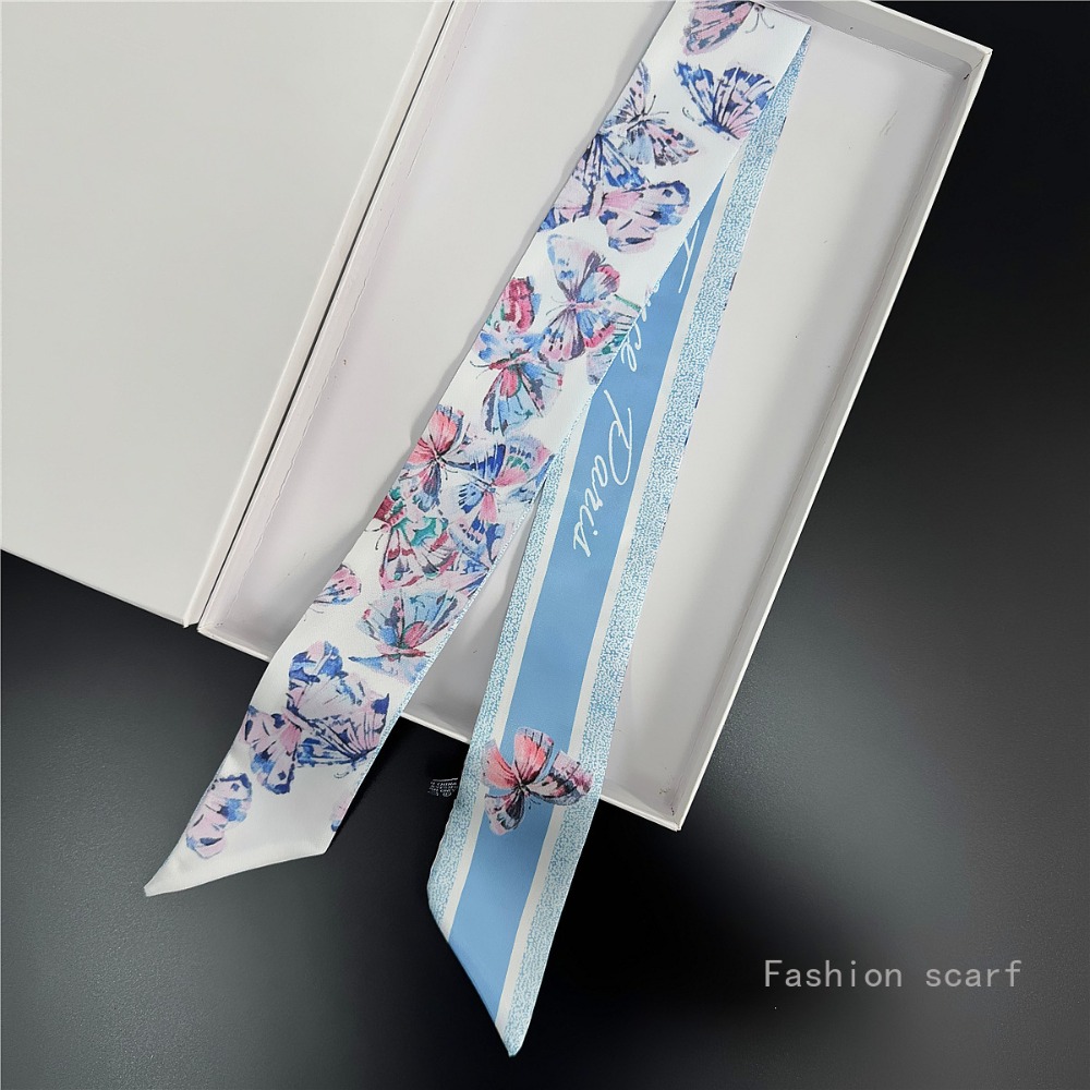 Lekki szalik w kwiaty damskie  – Women Fashion Necktie recenzja i cena